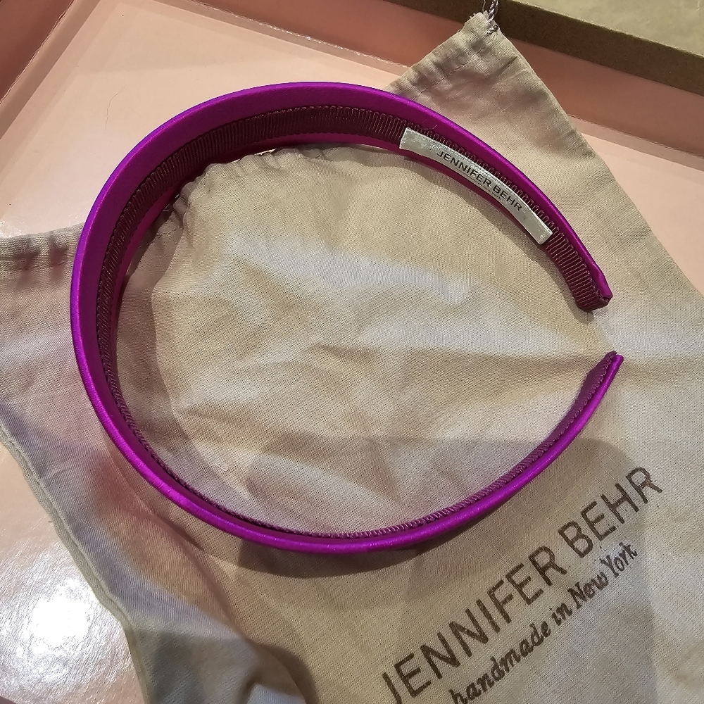 $148 Jennifer Behr  Lydia Silk-Satin Headband One Size